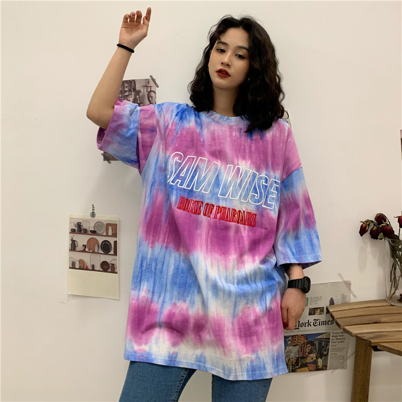 Japanses Aesthetic T Shirt Oversized Tie Tye T shirt Women Harajuku Cute Kawaii Pink Summer Casual Fashion Female Tops|T-Shirts| - AliExpress