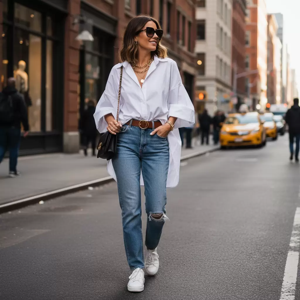 gemini_image_1768307095 Phối áo sơ mi trắng nữ không bị nhàm chán giúp phái đẹp luôn tự tin và nổi bật