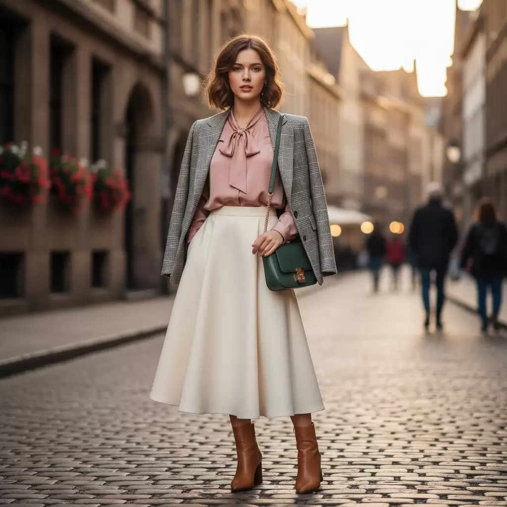 Nắm vững cách phối chân váy midi giúp nàng nấm lùn trông cao ráo và cuốn hút hơn