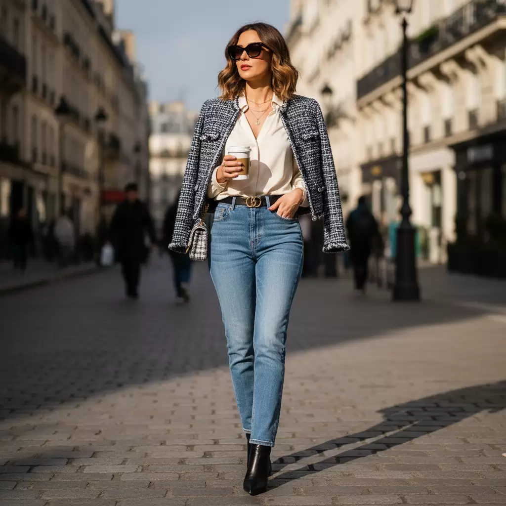 gemini_image_1768309909 Quần jeans ống đứng là món đồ thời trang không thể thiếu giúp tôn vinh vóc dáng người mặc