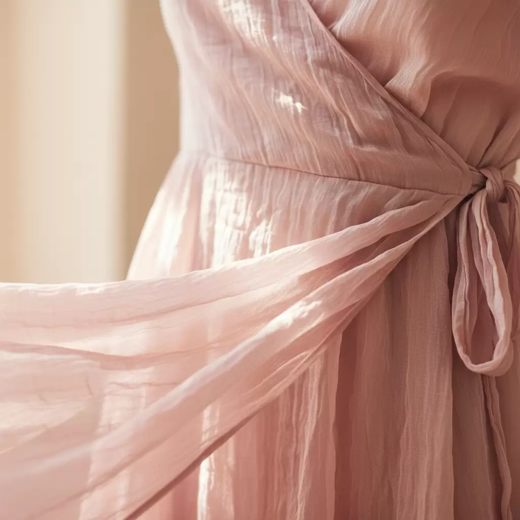 gemini_image_1768312036-1 Chất liệu mềm mại có độ rủ giúp chiếc đầm ôm nhẹ lấy cơ thể mà không lộ khuyết điểm