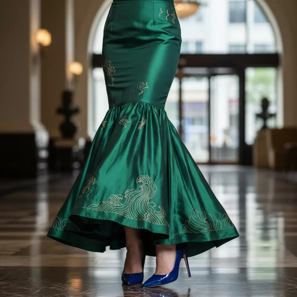 gemini_image_1768314064 Giày cao gót là phụ kiện không thể thiếu để tôn lên vẻ đẹp của chân váy đuôi cá