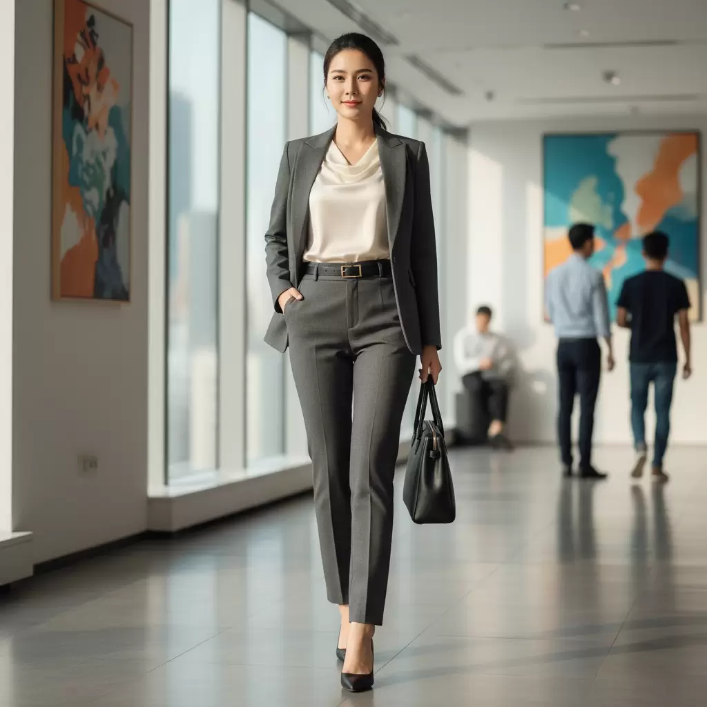 gemini_image_1768316667 Lựa chọn đúng kiểu quần tây giúp phái đẹp tự tin và quyến rũ hơn nơi công sở