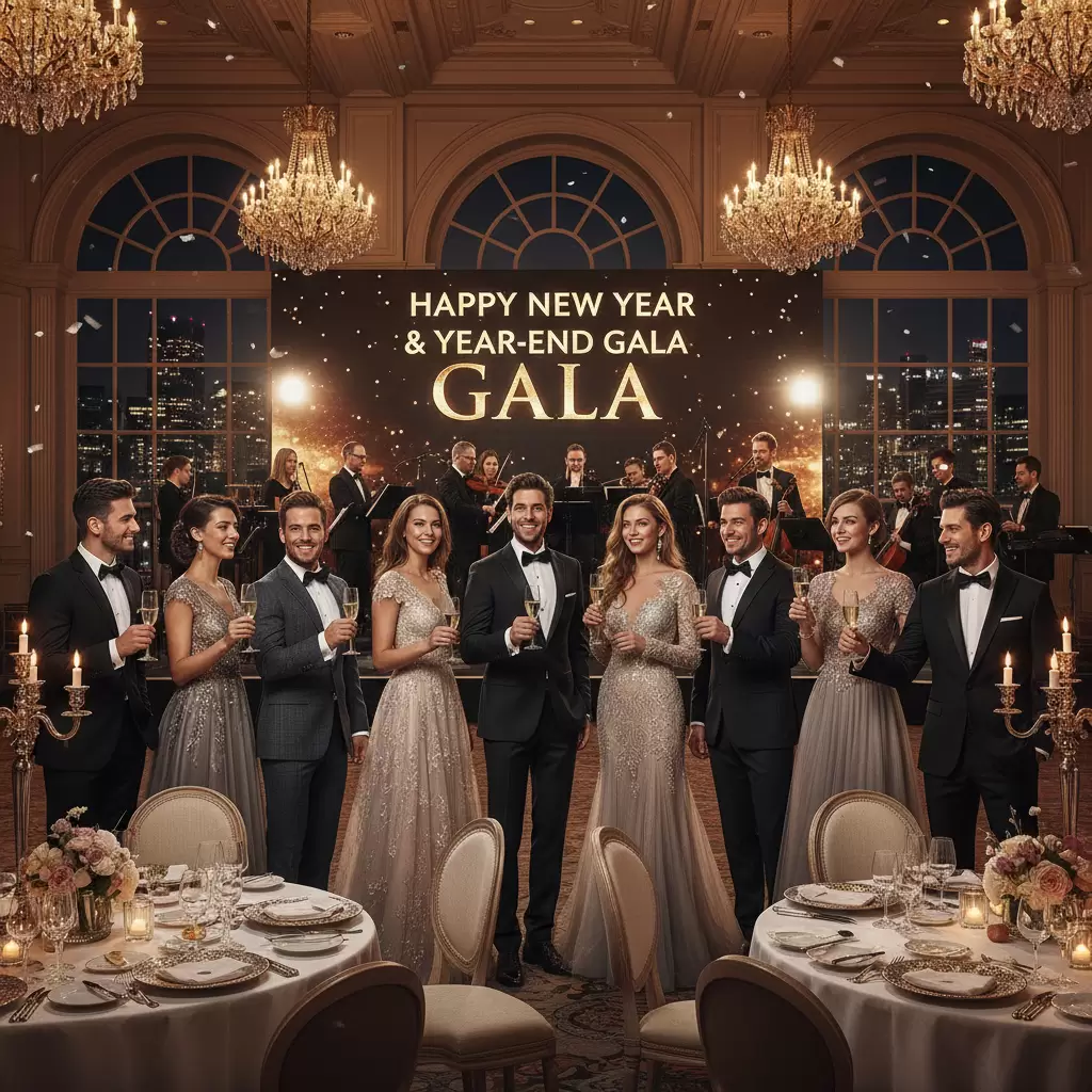 gemini_image_1768322193 Lựa chọn trang phục phù hợp giúp bạn tỏa sáng tại tiệc tất niên công ty