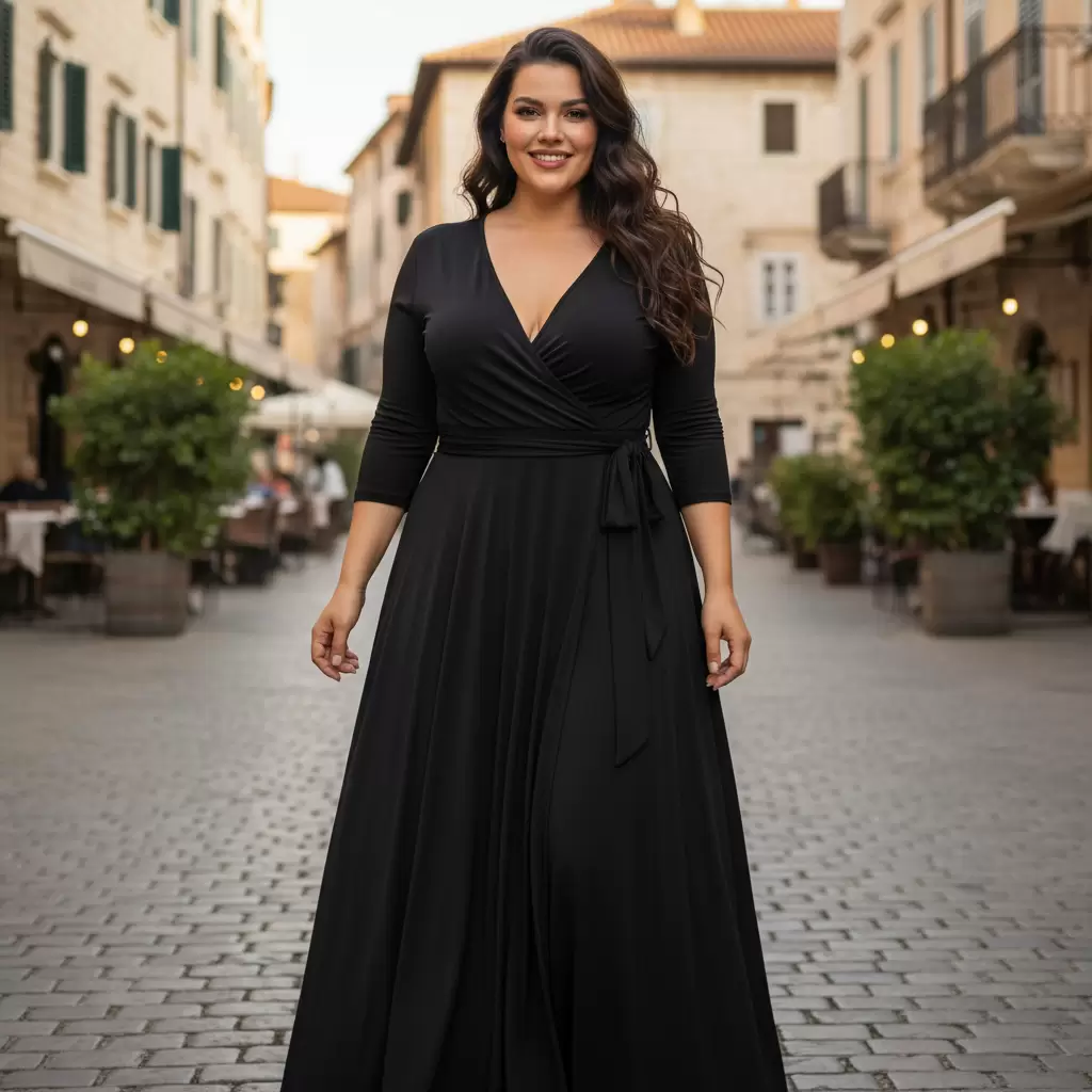 Thiết kế đầm quấn là lựa chọn hoàn hảo để tôn dáng và che khuyết điểm cho người dáng tròn