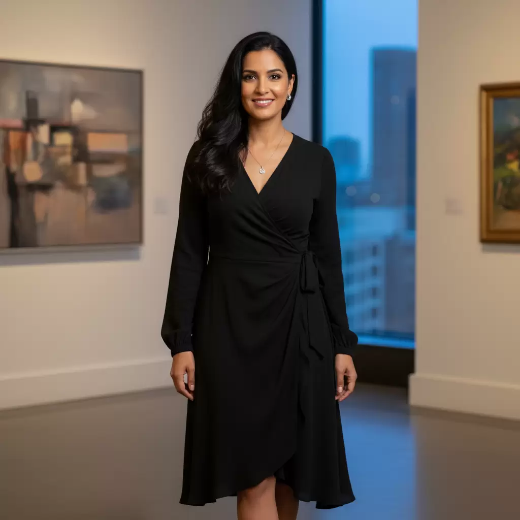 Đầm vạt chéo là cứu cánh tuyệt vời để che đi khuyết điểm vòng hai và tạo cảm giác thon gọn