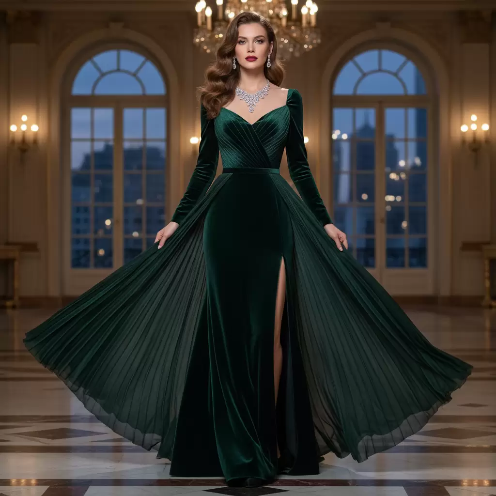 Sự kết hợp hoàn hảo giữa váy thiết kế và trang sức cao cấp tạo nên vẻ ngoài quý phái