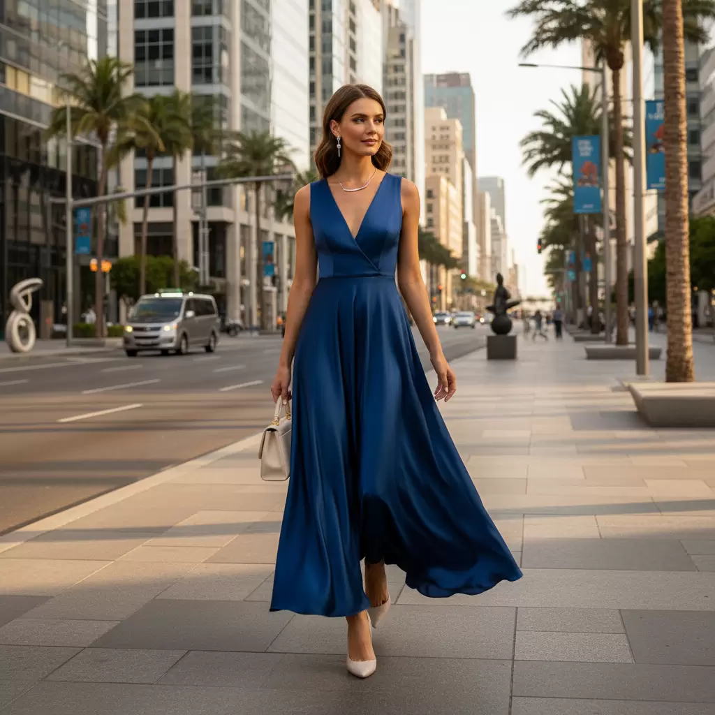 gemini_image_1768324832 Váy cổ chữ V mang lại vẻ ngoài thanh lịch và cuốn hút cho phái đẹp trong mọi hoàn cảnh