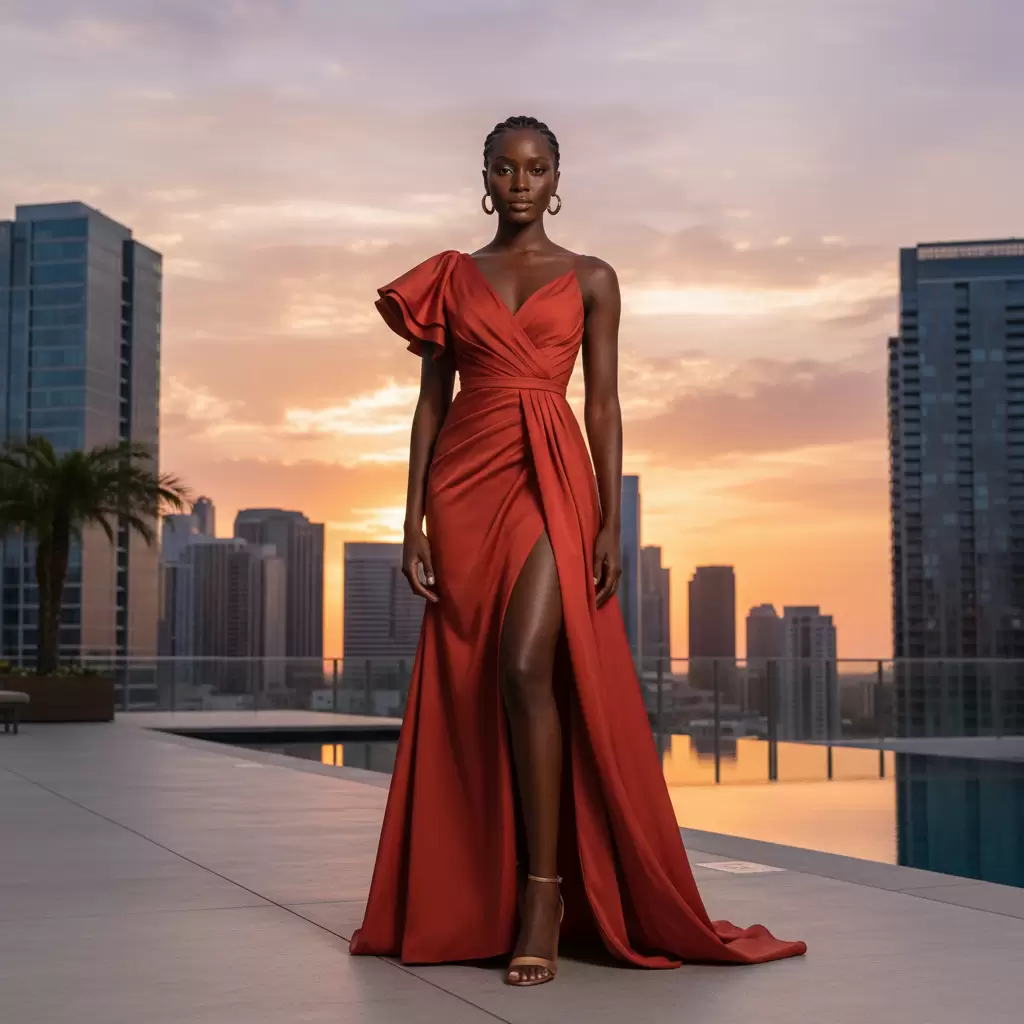 Tông đỏ trầm hoặc đỏ gạch cực kỳ tôn da cho những cô nàng da ngăm