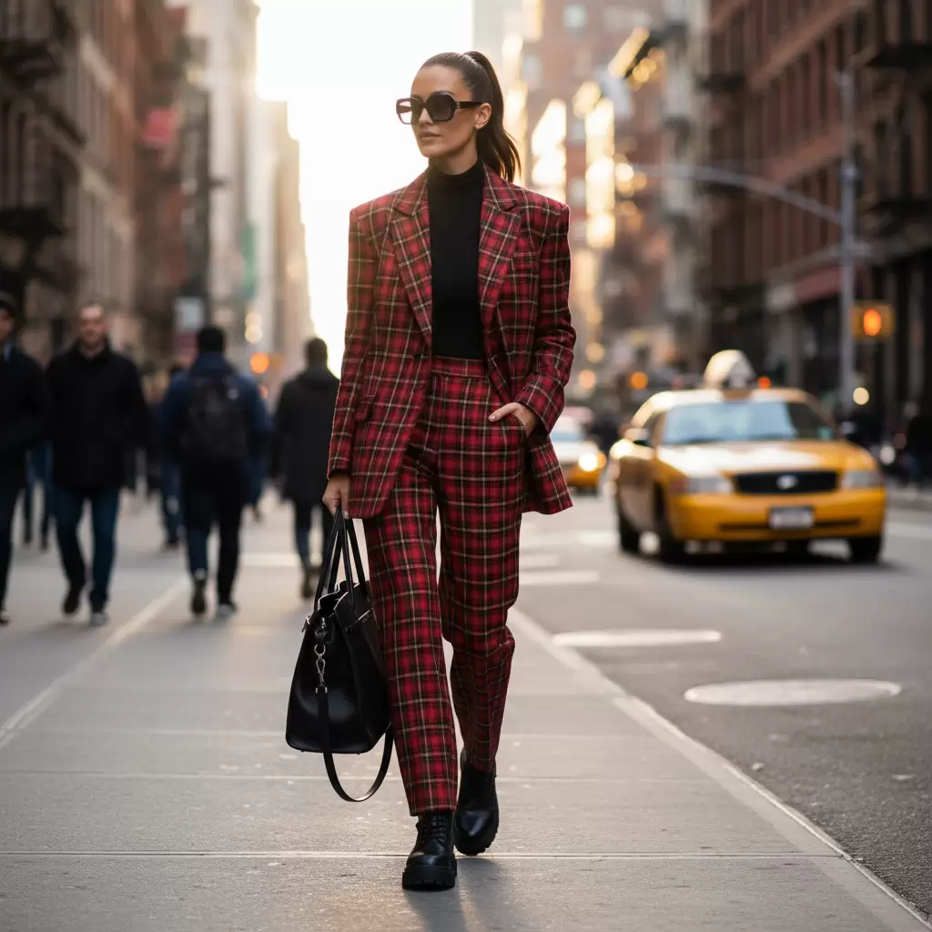 Họa tiết kẻ caro luôn là biểu tượng của sự bền vững và phong cách trong làng thời trang thế giới