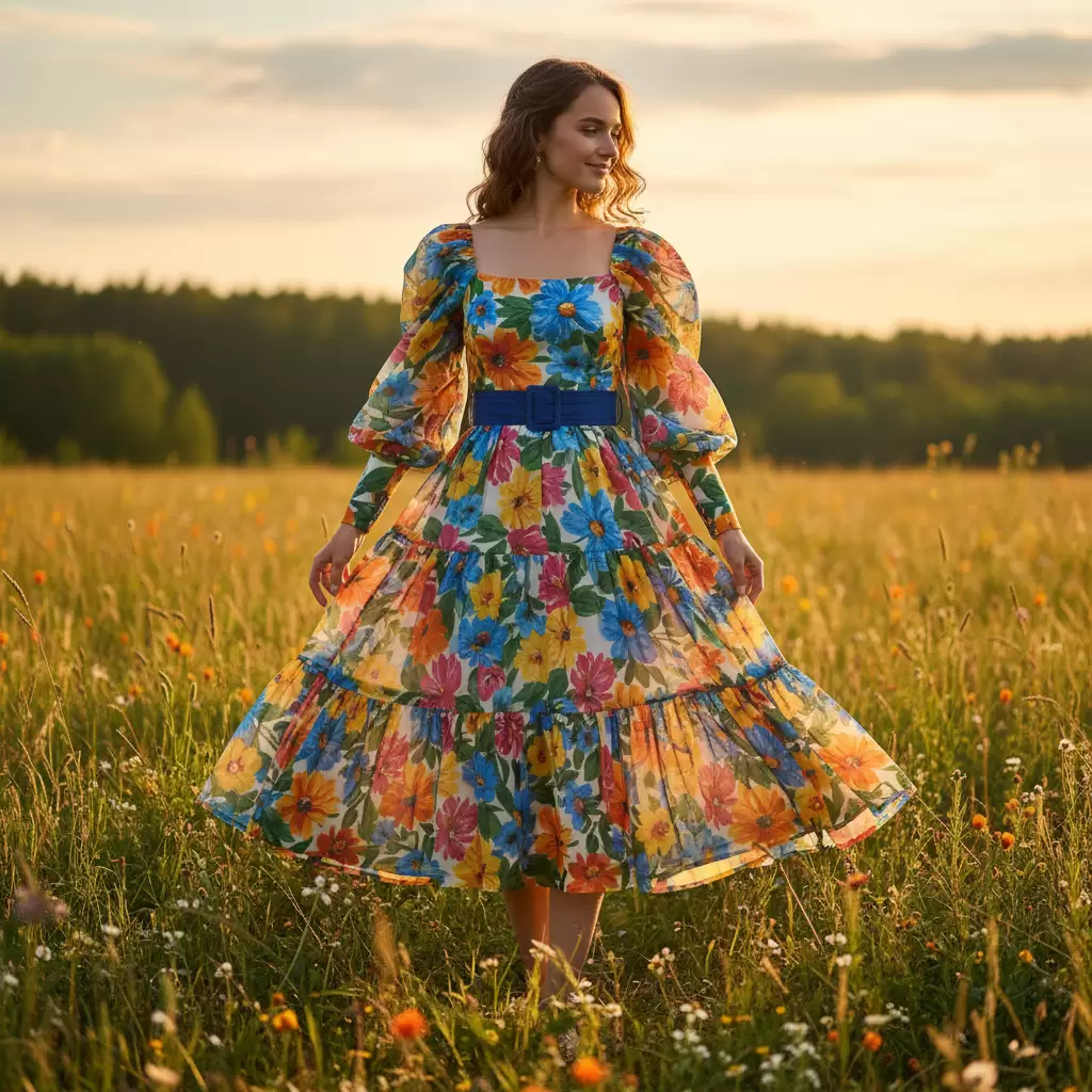 Họa tiết to bản và màu sắc tươi sáng giúp đánh lừa thị giác về cân nặng hiệu quả