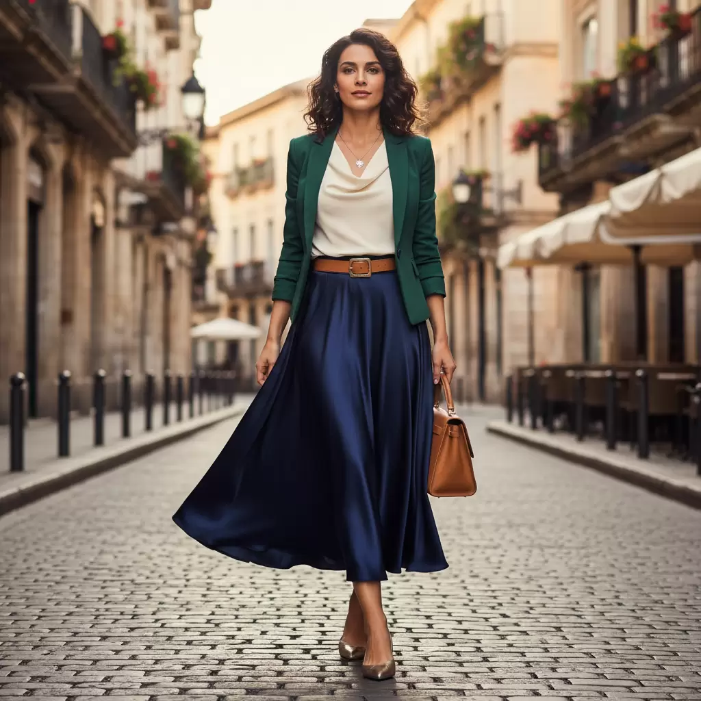 Lựa chọn chân váy phù hợp giúp che đi khuyết điểm bắp chân to hiệu quả