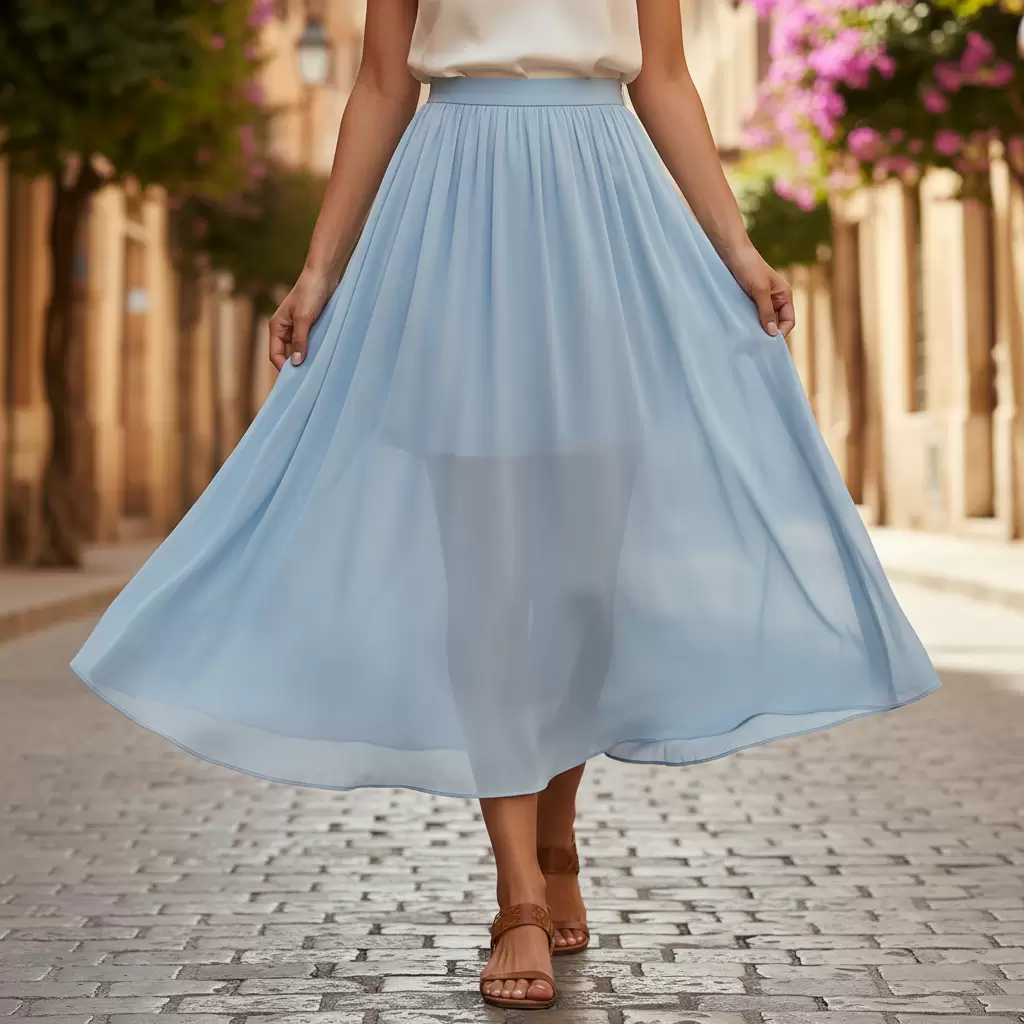 Chất liệu vải có độ rủ giúp đôi chân trông mềm mại và thon gọn hơn