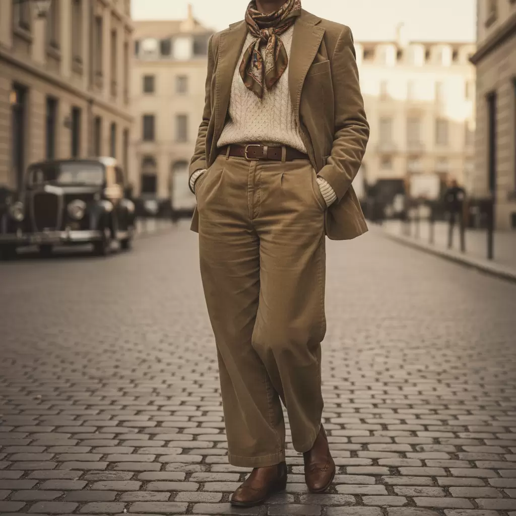 Vải kaki nhung mang lại vẻ đẹp cổ điển và sang trọng cho người mặc