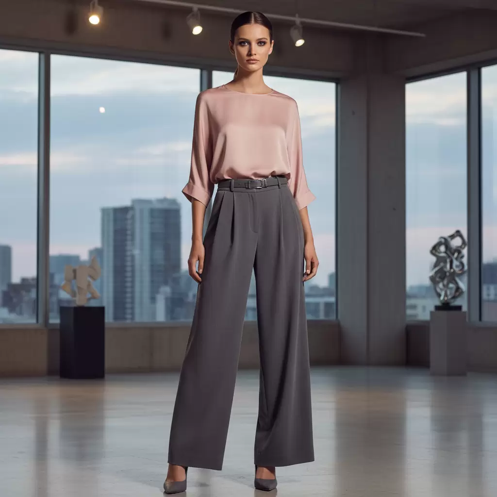 Vải trượt có độ rủ tự nhiên giúp tôn lên vóc dáng thanh lịch của người mặc