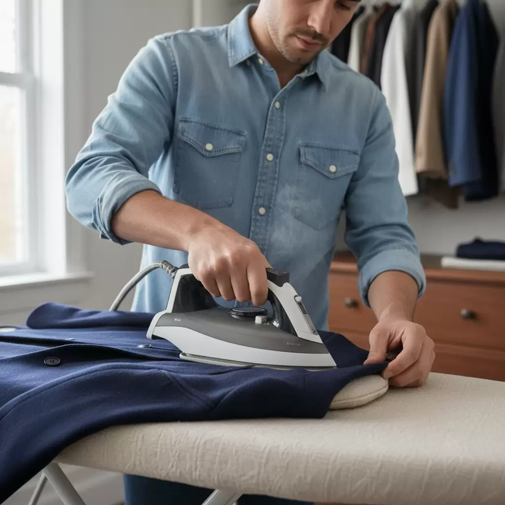 Kỹ thuật ủi vai áo tỉ mỉ giúp duy trì cấu trúc chuẩn của blazer