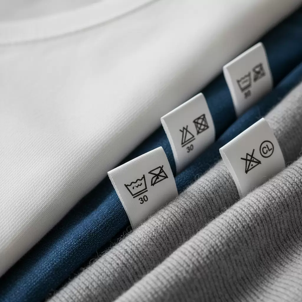 Các ký hiệu hướng dẫn giặt nước và sử dụng chất tẩy trắng an toàn