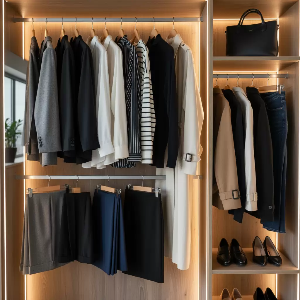 gemini_image_1768340673 Tủ đồ Capsule giúp tối giản hóa không gian sống và phong cách cá nhân