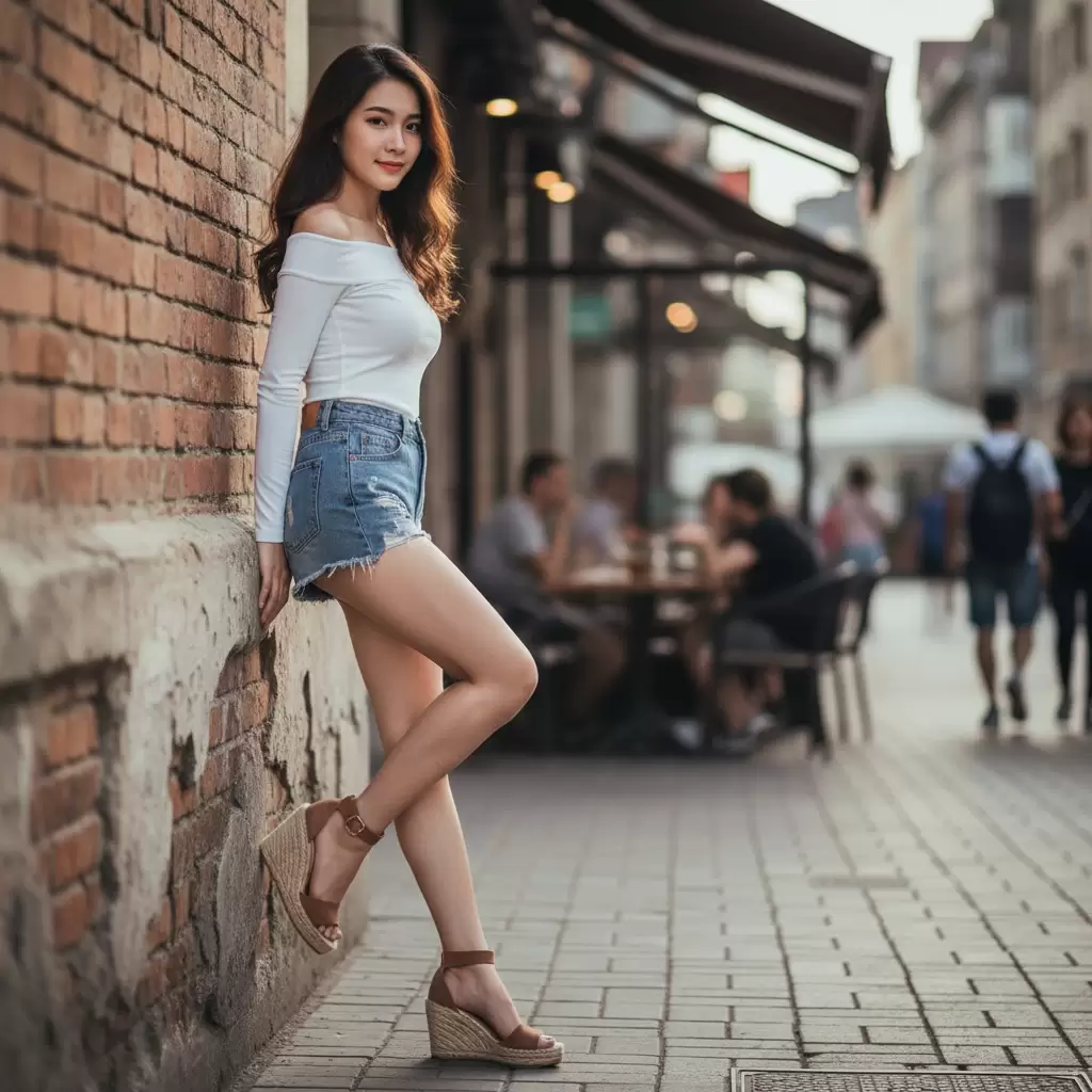 Tận dụng điểm tựa giúp cơ thể thả lỏng và tạo hiệu ứng đôi chân dài miên man